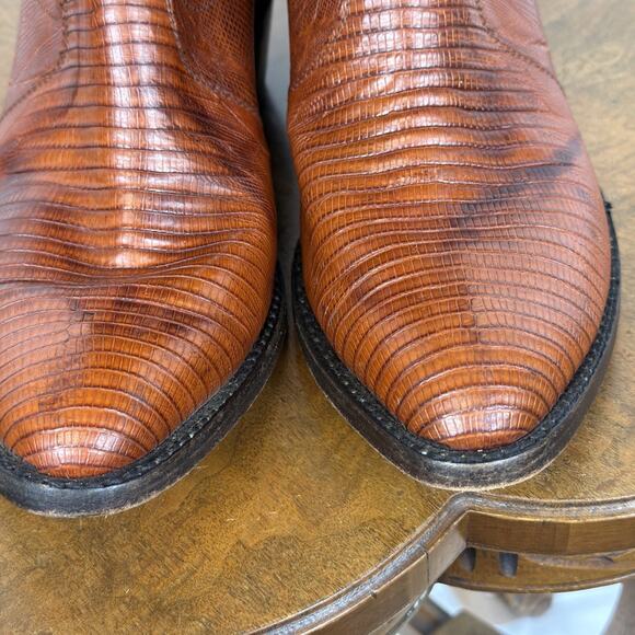 Amazonas Brown Snakeskin Print Leather Western Boots Wide EE Men\'s 8 Brazil main image 9